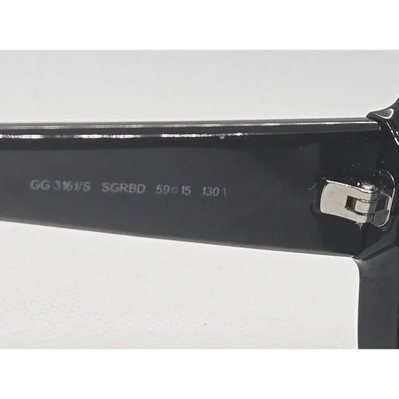 GUCCI Sunglasses GG 3161/S Square Black Silver Interlocking G Logo 59-15 130 - Picture 5 of 8